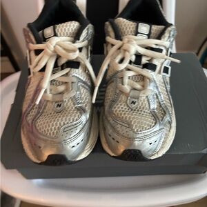 New Balance Kids' Silver and Black Sneakers